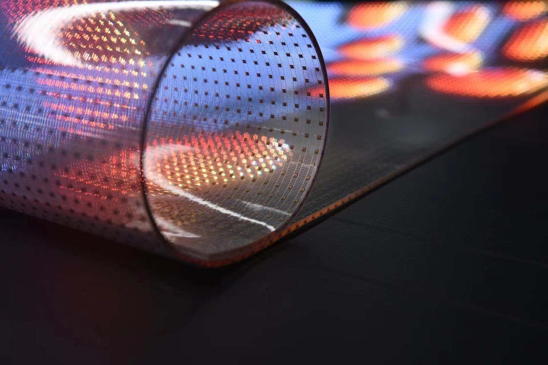 P6 P10 Transparent LED Display Panel Flexible Full Color For Indoor