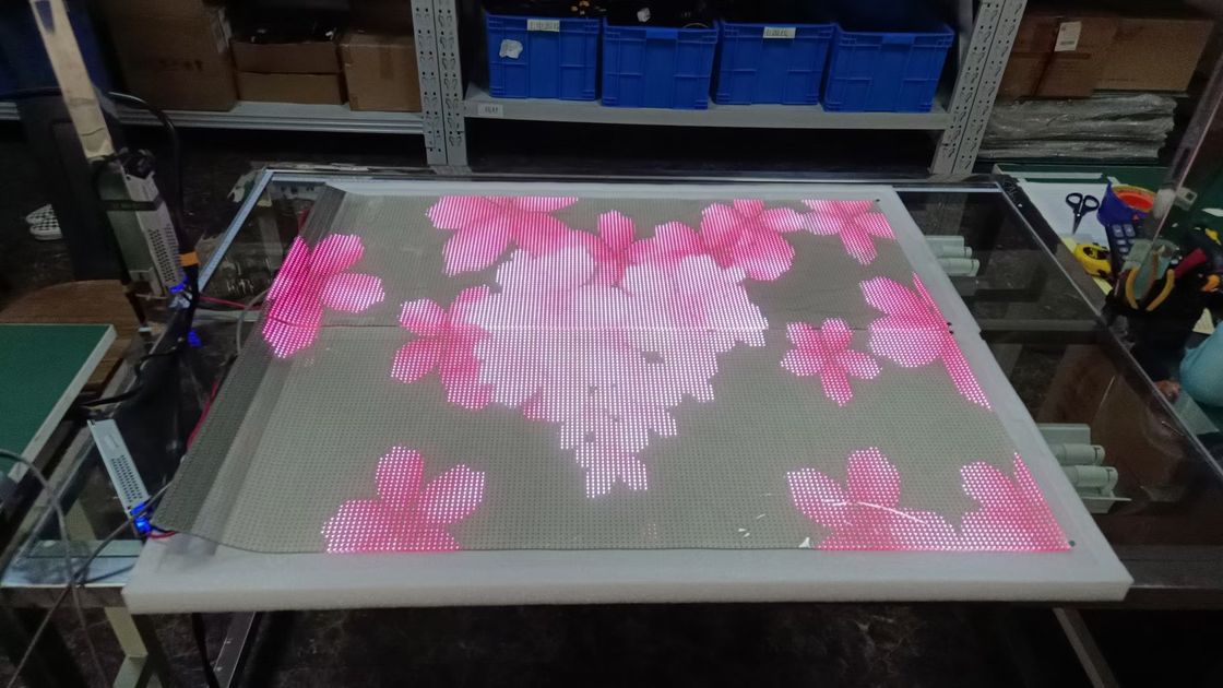 Indoor Waterproof Transparent LED Signage , Multicolor LED Transparent Film Screen